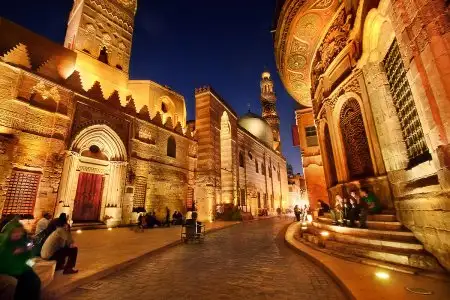 El-moez street and cairo tower with dinner